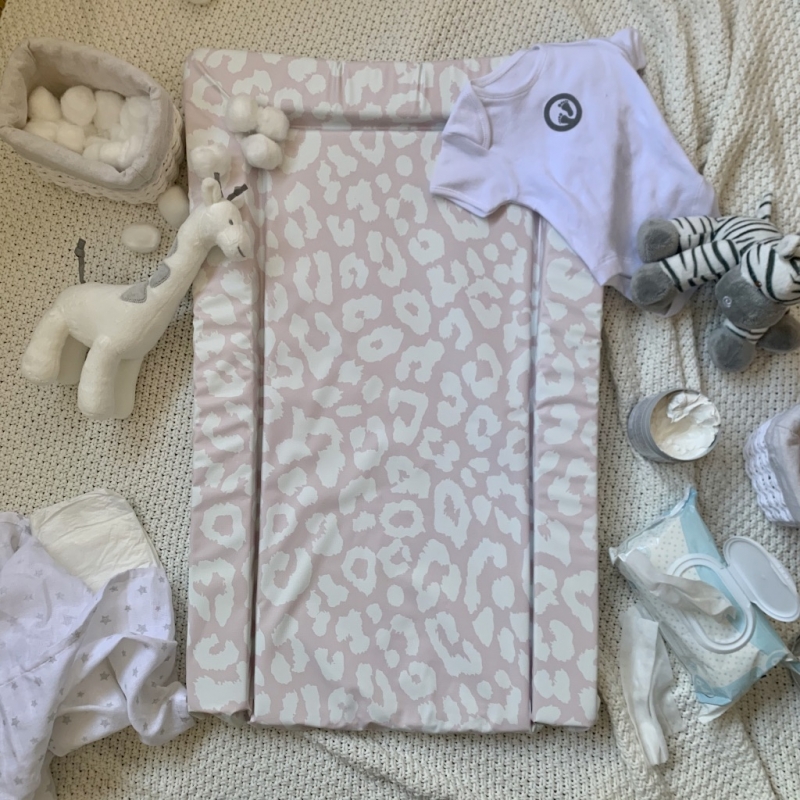 Obaby Leopard Print Changing Mat-Pink 