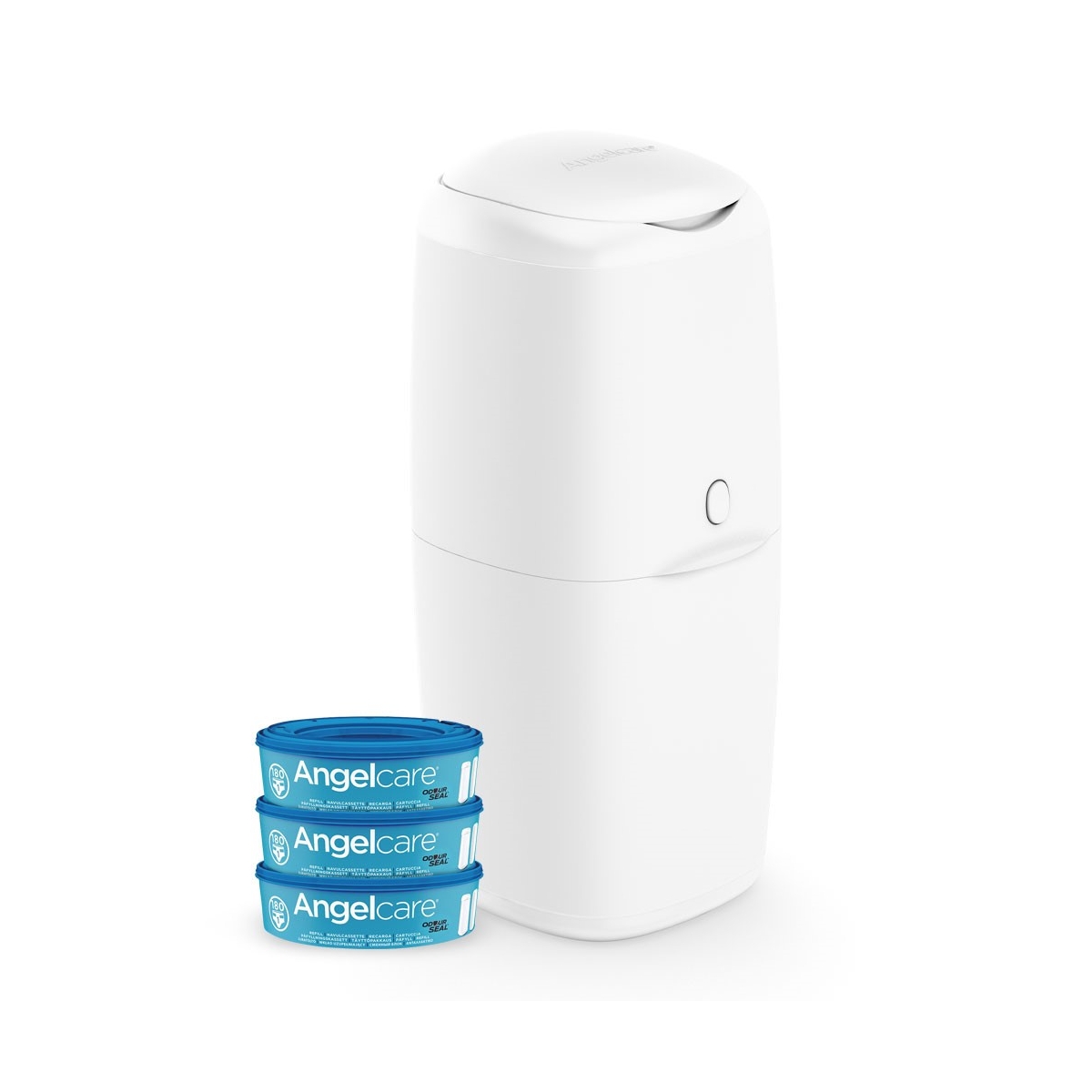 Angelcare Nappy Disposal System With 3 Pack Refill Cassettes-White 
