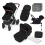 Ickle Bubba Stomp V3 Silver Frame Travel System With Galaxy Carseat & Isofix Base-Black + FREE Pavel Go Sensor!