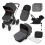 Ickle Bubba Stomp V3 Silver Frame Travel System With Galaxy Carseat & Isofix Base-Graphite Grey + FREE Pavel Go Sensor!