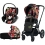 Cybex Priam Spring Blossom Edition Black Chassis 3in1 Travel System-Dark