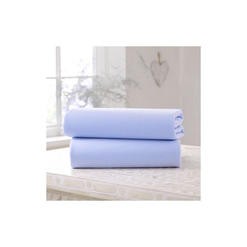 Clair De Lune 2 Pack Fitted Cotton Cot Sheets-Blue