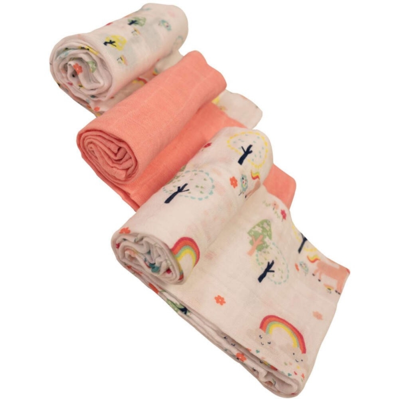 Bizzi Growin Muslin 3PK Diaper Set-Wonderland (NEW)