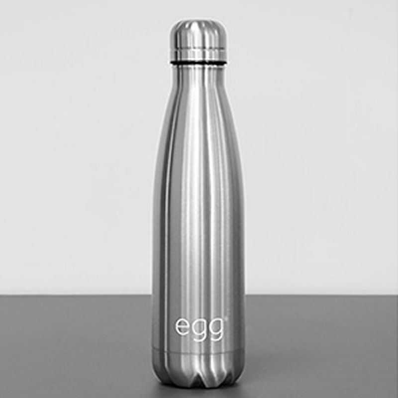 Egg Stroller Water Bottle-Brushed Steel