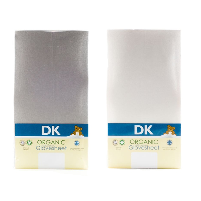 DK Glove 2 Pack Organic Cotton Blanket for Maxi Cosi Iora 80x50cm-White/Grey