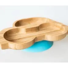 eco rascals Car Shaped Bamboo Suction Plate-Blue