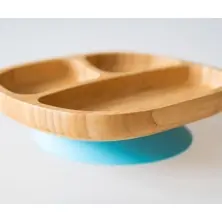 eco rascals Toddler Bamboo Suction Plate-Blue