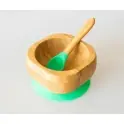 eco rascals Bamboo Suction Bowl & Spoon Set-Green (NEW)