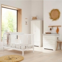 Tutti Bambini Malmo 3 Piece Room Set with Cot Top Changer-White & Dove Grey (2022)