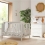 Tutti Bambini Malmo 2 Piece Room Set with Cot Top Changer-Dove Grey & White