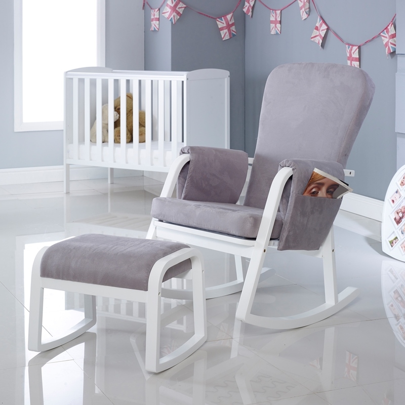 Ickle Bubba Dursley Rocker Chair and Stool Pearl Grey