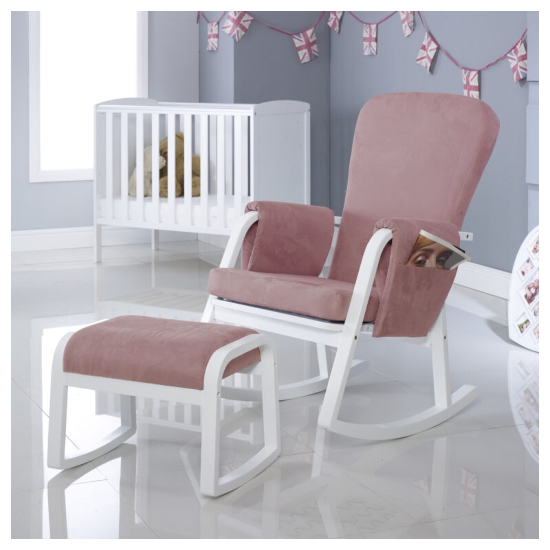 Ickle Bubba Dursley Rocker Chair and Stool- Blush Pink