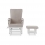 Obaby Deluxe Reclining Gilder Chair and Stool-White with Sand Cushions