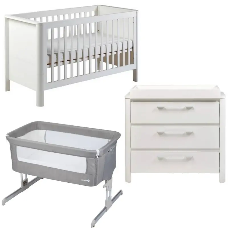 East Coast Liberty 2 Piece Roomset With Safety 1st Calidoo Bedside Crib