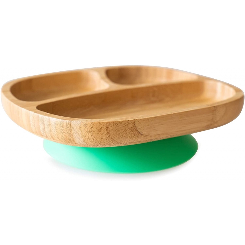 eco rascals Toddler Bamboo Suction Plate-Green (NEW)