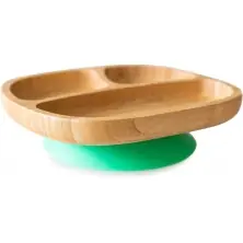 eco rascals Toddler Bamboo Suction Plate-Green