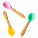 eco rascals Pack of 3 Mixed Colour Spoons-Pink,Green,Yellow (NEW)