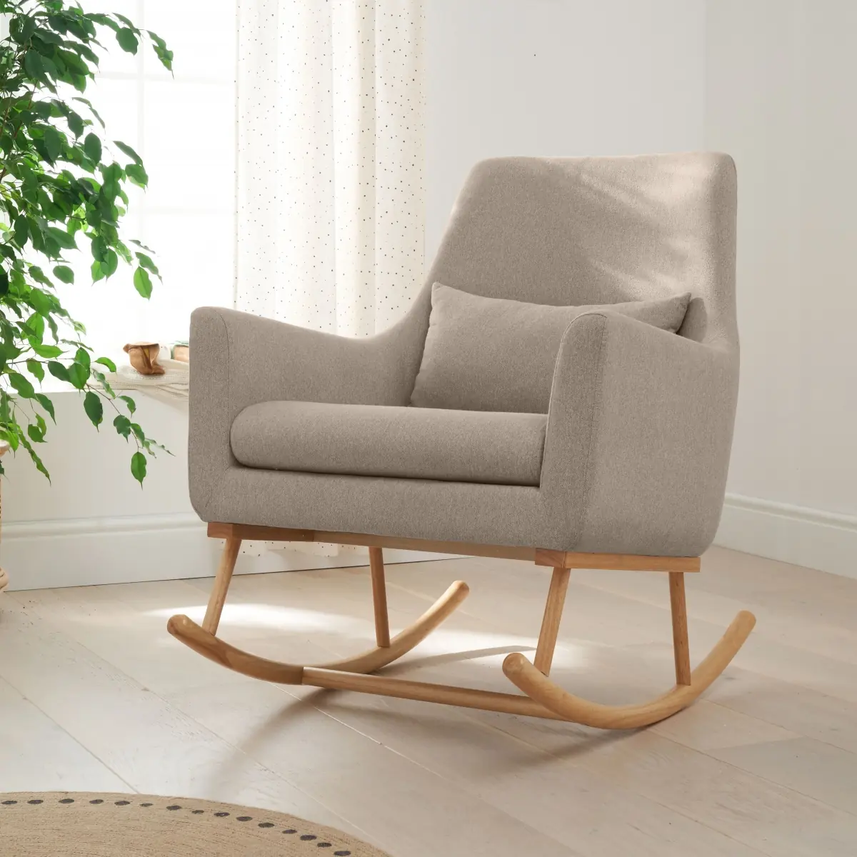 Image of Tutti Bambini Oscar Rocking Chair-Stone/Natural + Free Nursing Pillow Worth £59.99!