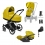 Cybex e-Priam Chrome Pushchair with Lux Carry Cot & Cloud Z Car Seat-Mustard Yellow/Black (NEW)