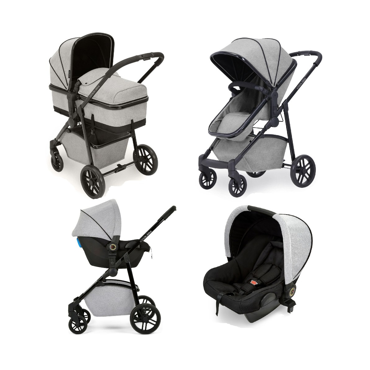 Ickle bubba Moon All-in-One Travel System with Astral Carseat-Silver Grey 