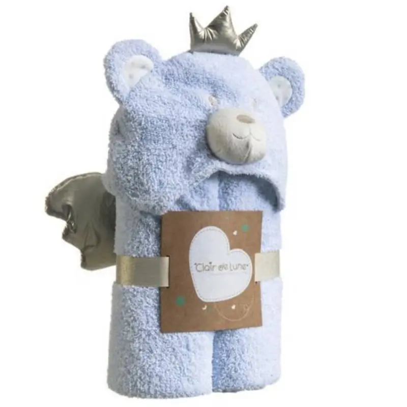 Clair De Lune Little Bear Hooded Blanket-Blue