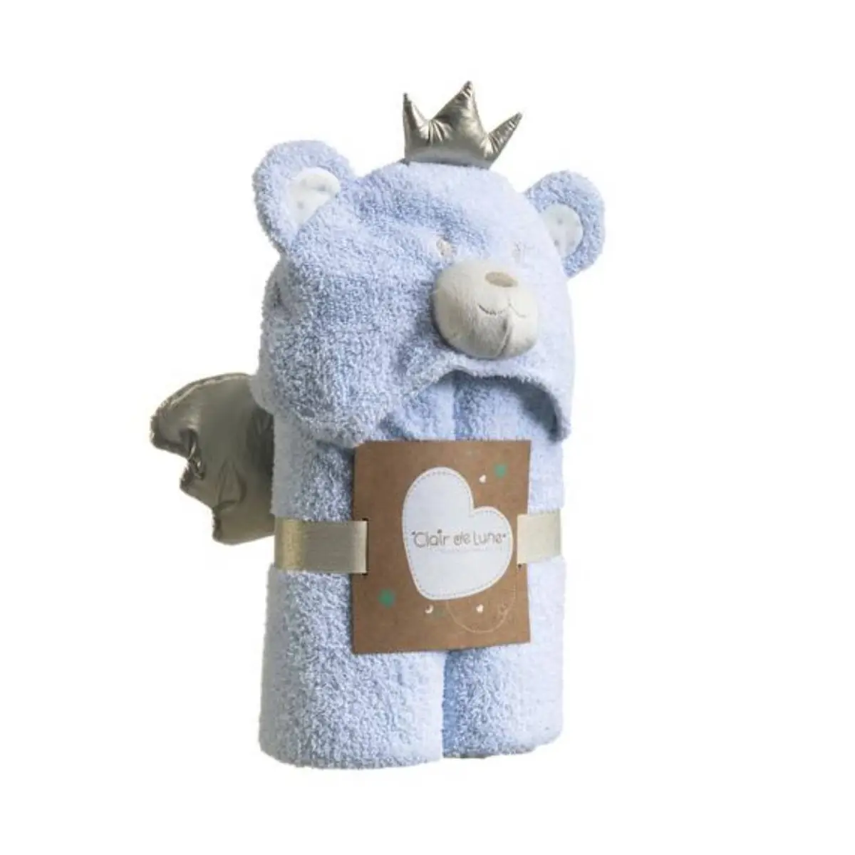 Image of Clair De Lune Little Bear Hooded Blanket-Blue