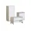 Babymore Luno 3 Piece Furniture Room Set-Oak/White