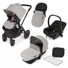 Ickle Bubba Stomp V2 Black Frame 3in1 Travel System-Silver