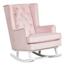 Nursery Collective Nursing Rocking Chair-Dusty Pink/White Legs (NEW)