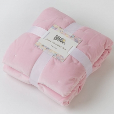Bizzi Growin Quilted Dutch Velvet Baby Quilt-Pink
