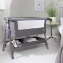 Tutti Bambini CoZee LITE Bedside Crib-Charcoal/Cool Grey (Exclusive to Kiddies Kingdom)