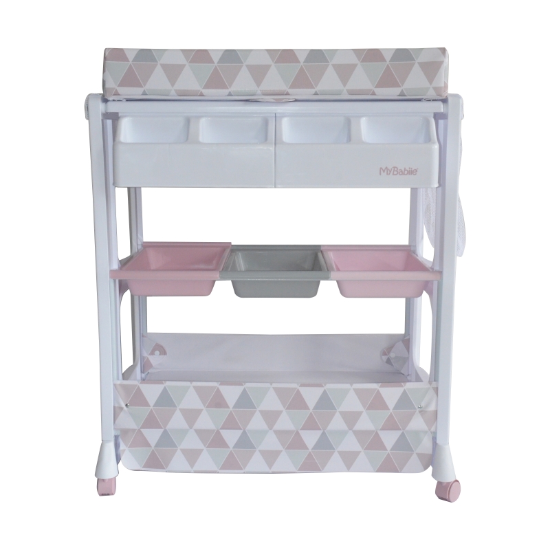 My Babiie Pink Geometric Baby Bath and Changing Unit (MBCHPG)