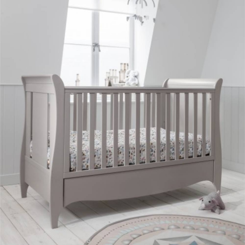Tutti Bambini Roma Mini Sleigh Cot bed With Under Bed Drawer-Truffle Grey (2022)