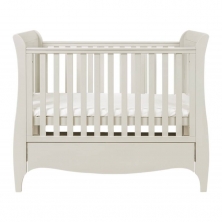 Tutti Bambini Roma Mini Sleigh Cot bed With Under Bed Drawer-Linen *