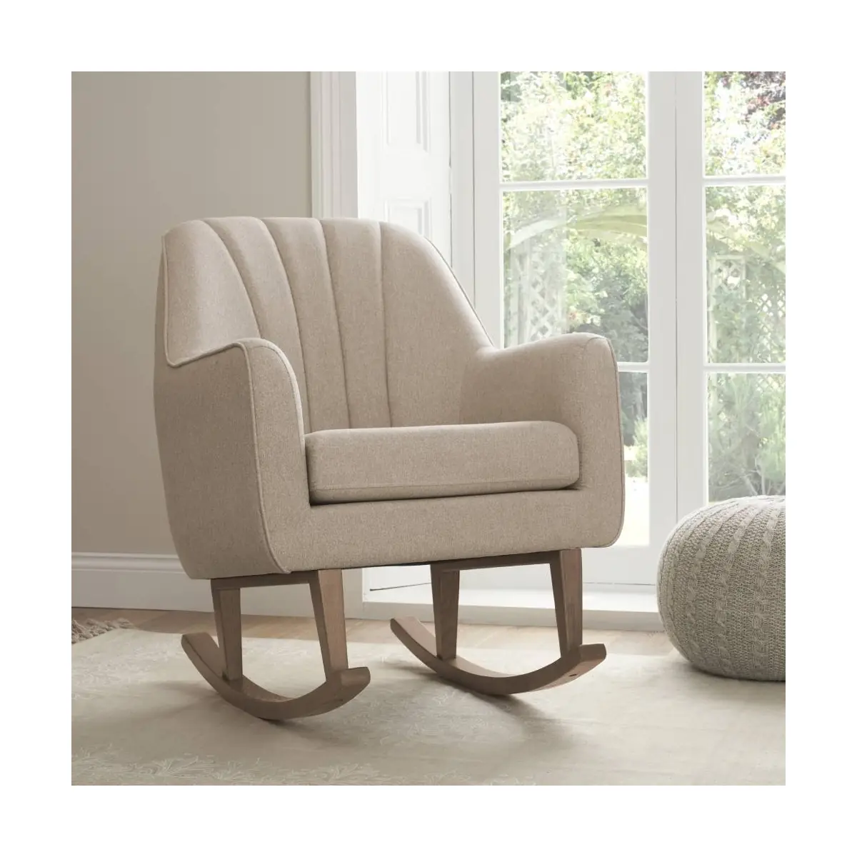 Image of Tutti Bambini Noah Rocking Chair-Stone/Natural + Free Nursing Pillow Worth £59.99!