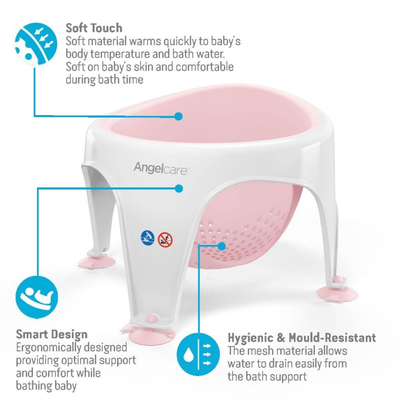 Angelcare Soft Touch Baby Bath SeatPink (2021)