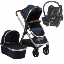Bababing Raffi Silver Frame 3in1 Maxi Cosi Cabriofix Travel System-Navy Blue (2021)