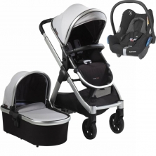 Bababing Raffi Silver Frame 3in1 Maxi Cosi Cabriofix Travel System-Vapour Grey (2021)