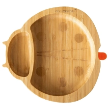 eco rascals Ladybird Shaped Bamboo Plate-Orange