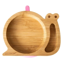 eco rascals Snail Shaped Bamboo Plate-Pink