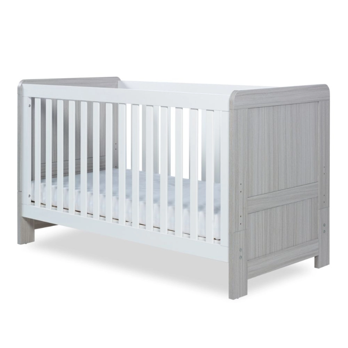 Image of Ickle Bubba Pembrey Cot Bed-Ash Grey & White