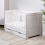 Ickle Bubba Pembrey Cot Bed and Under Drawer-Ash Grey & White