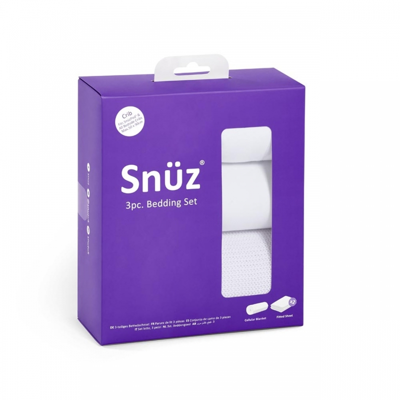  Snuz 3 Piece Crib Bedding Set–White