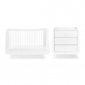 SnuzKot Mode 2 Piece Nursery Furniture Set-White + FREE 117x68 Sprung Mattress Worth £79.99!