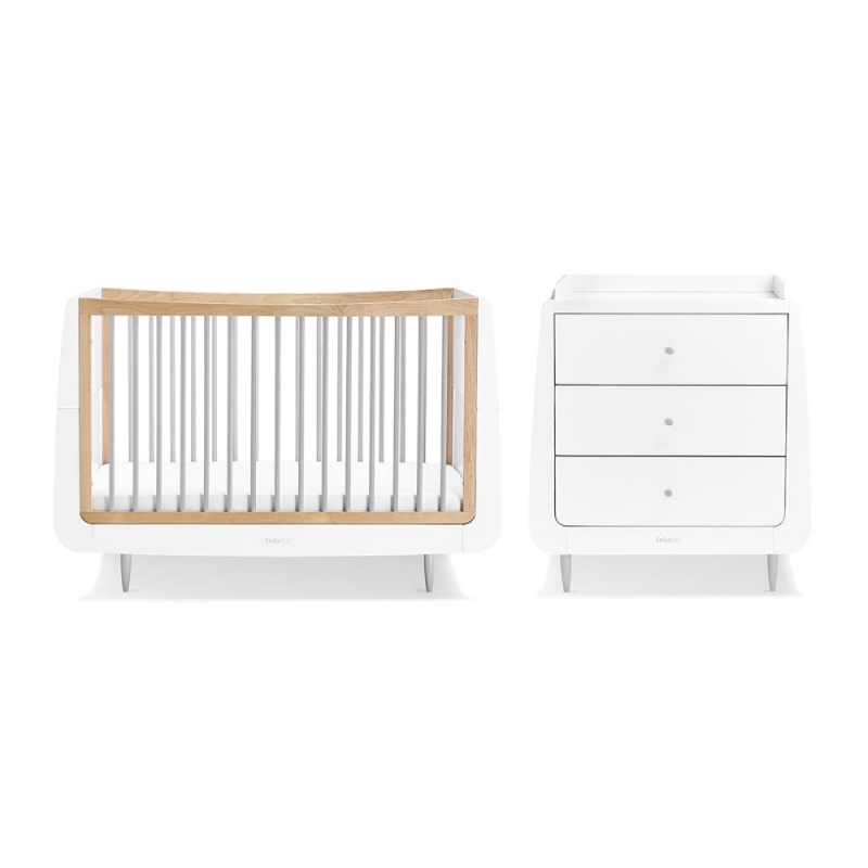 SnuzKot Skandi 2 Piece Nursery Furniture Set-Grey