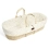 The Little Green Sheep Natural Quilted Moses Basket & Mattress-Linen Rice