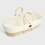 The Little Green Sheep Natural Quilted Moses Basket & Mattress-Linen Rice