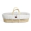 The Little Green Sheep Natural Quilted Moses Basket & Mattress-Dove