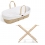 The Little Green Sheep Natural Knitted Moses Basket and Stand Bundle-White