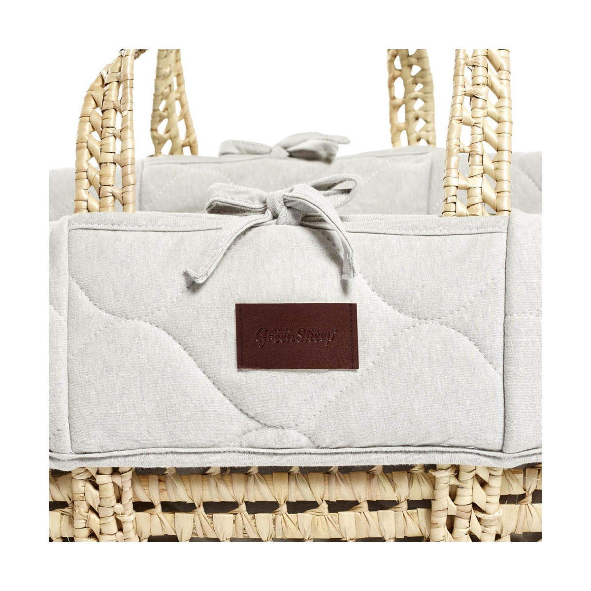 The Little Green Sheep Natural Quilted Moses Basket & Stand BundleDove